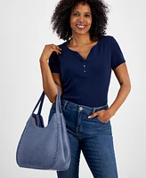 Style & Co Whip-Stitch Soft 4-Poster Tote