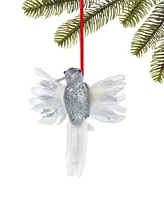 Holiday Lane Shine Bright Feathered Glitter Hummingbird Ornament, Created for Macy's