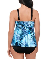 Swim Solutions Women's Leaf It Alone Tiered Fauxkini One-Piece Swimsuit, Created for Macy's