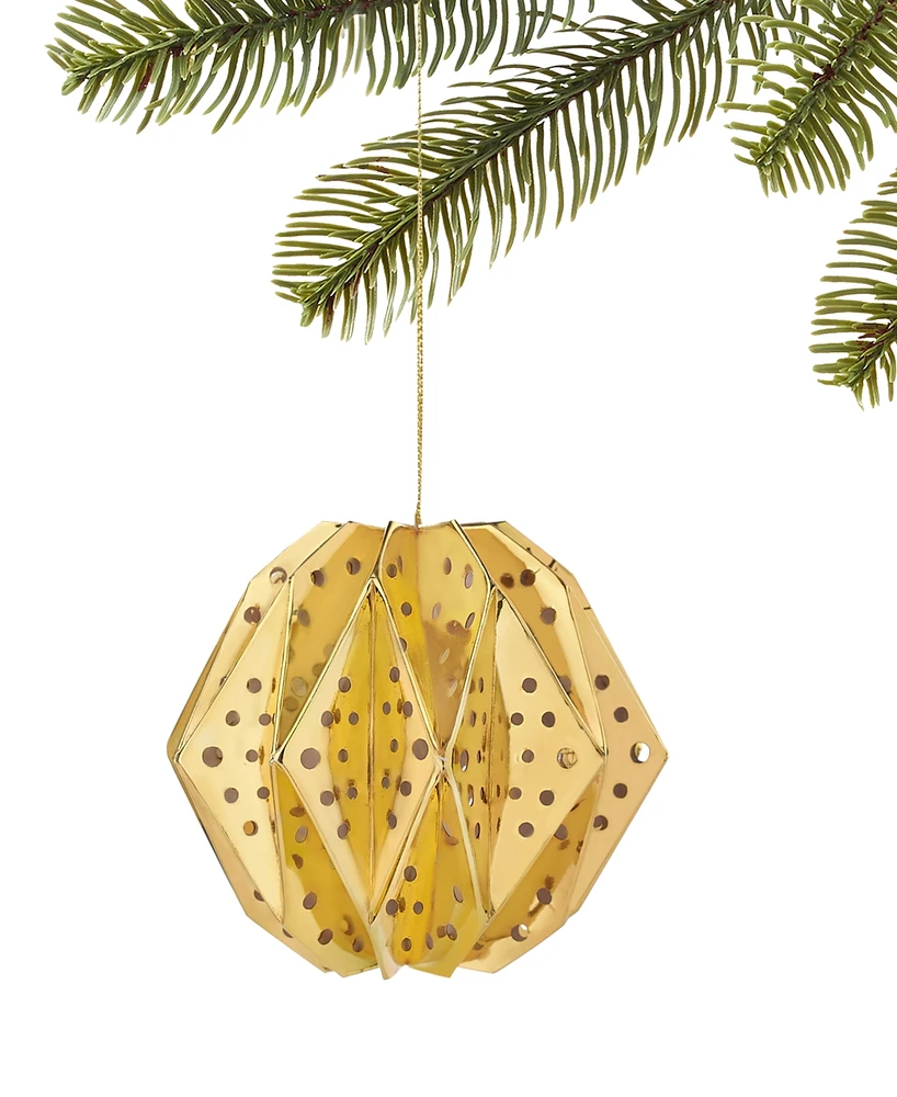 Holiday Lane Woodland Gold Round Paper Ornament, Exclusively at Macy's