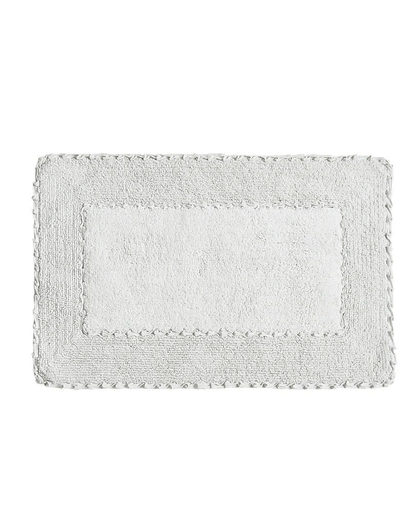 Laura Ashley Cotton Ruffled Bath Rug, 17" x 24"
