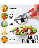 Zulay Kitchen Lemon Squeezer Stainless Steel with Premium Heavy Duty Solid Metal Bowl and Food Grade Silicone Handles