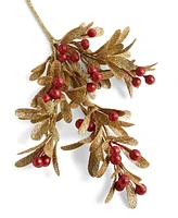 Holiday Lane Christmas Cheer Mistletoe with Red Berries Pick, Created for Macy's