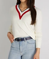 Tommy Hilfiger Women's 2-In-1 Reversible Th Monogram Strap Keeper Dress Casual Belt