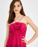 City Studios Juniors' Rosette Tiered Midi Dress