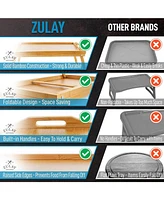 Zulay Kitchen Bamboo Breakfast in Bed Tray Table with Folding Legs