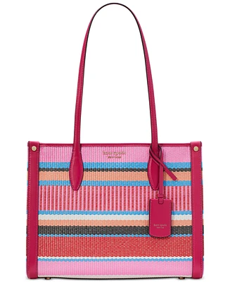 kate spade new york Market Striped Woven Straw Small Tote