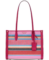 kate spade new york Market Striped Woven Straw Small Tote