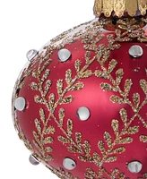 Holiday Lane Burgundy & Blush Glass Red Onion with Diamond Design, Created for Macy's