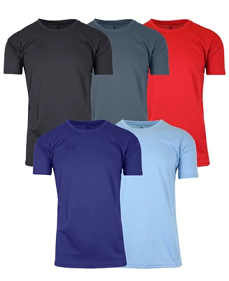 Galaxy By Harvic Men's Short Sleeve Moisture-Wicking Quick Dry Performance Crew Neck Tee - Pack