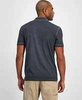 Guess Men's Steno Short Sleeve Quarter-Zip Polo Shirt