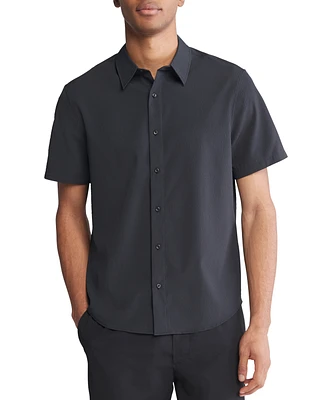 Calvin Klein Men's Short Sleeve Seersucker Button-Front Shirt