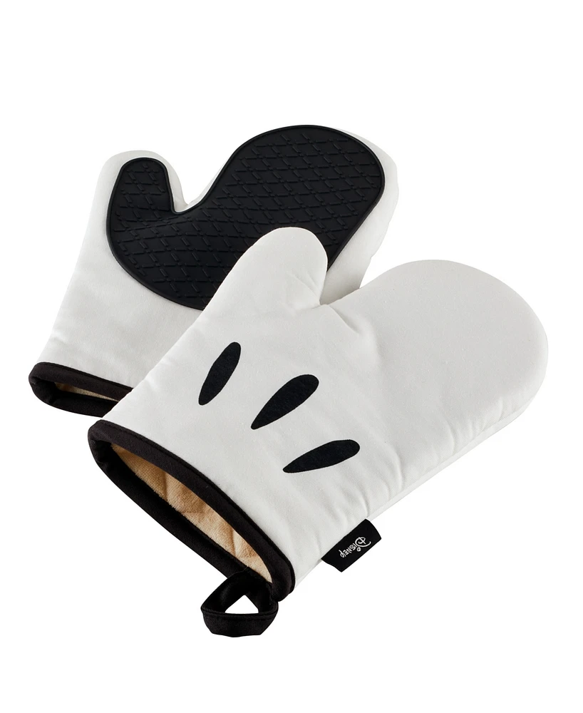 Disney Monochrome Cotton 2 Piece Oven Mitt Set, White