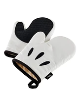 Disney Monochrome Cotton 2 Piece Oven Mitt Set, White