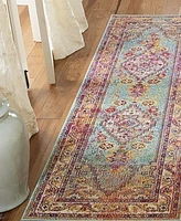 Safavieh Crystal CRS507 Light Blue and Orange 2'2" x 9' Runner Area Rug