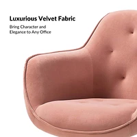 Modern Cute Tufted Office Chair with Gold Base for Living Room, Bedroom