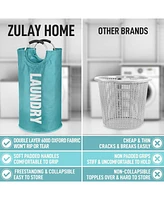 Zulay Kitchen Heavy Duty Laundry Basket - Collapsible Non-Slip Padded With Handles