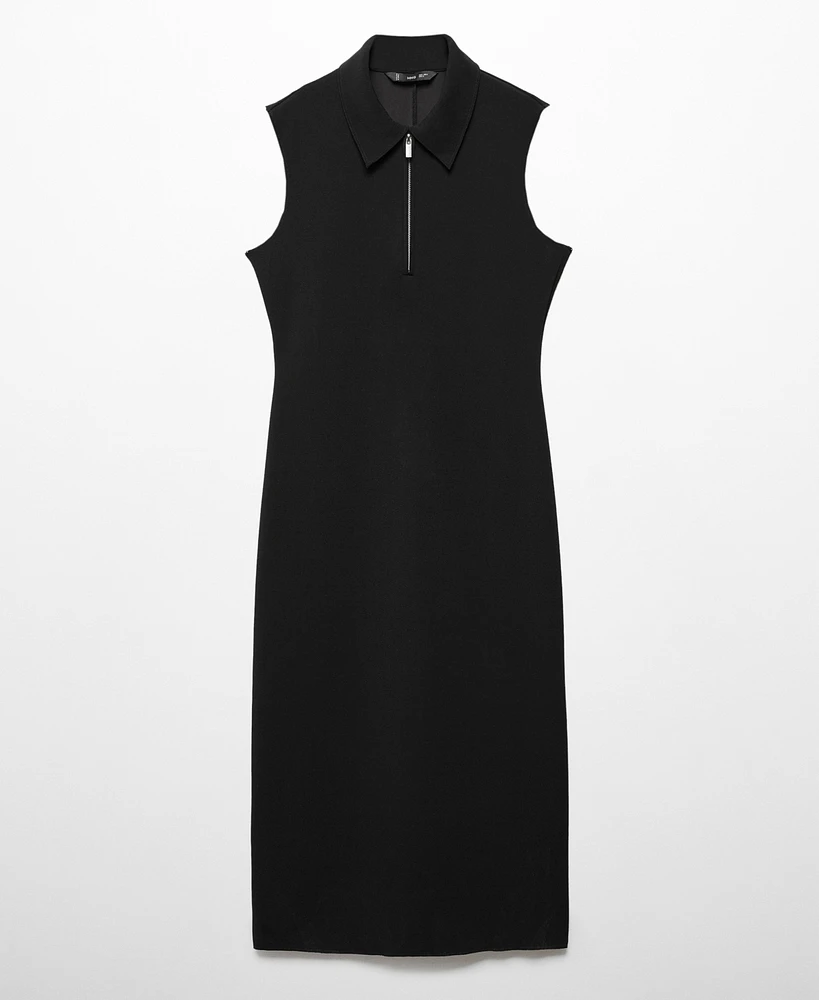 Mango Women's Zipper Neck Dress