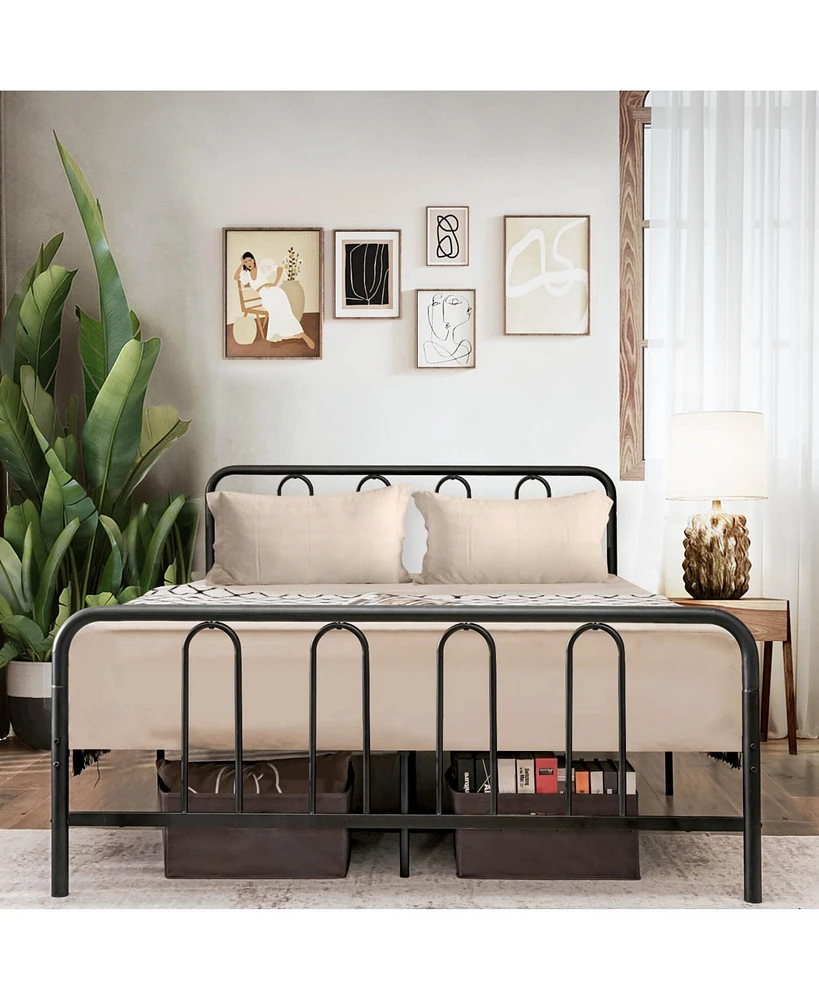 Slickblue Metal Bed Frame with Headboard and Footboard