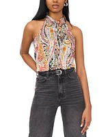 1.state Women's Printed Sleeveless Button-Up Blouse