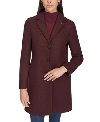 Calvin Klein Women's Single-Breasted Notched-Collar Coat