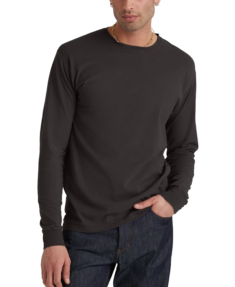 Hanes Unisex Garment Dyed Long Sleeve Cotton T-Shirt