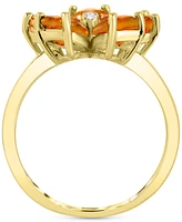 Citrine (3-1/4 ct. t.w.) & Diamond Accent Flower Ring in 14k Gold-Plated Sterling Silver