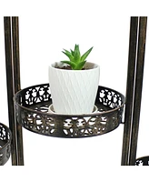 46-Inch 10-Tier Steel Indoor and Outdoor Folding Plant Stand - Bronze Finish