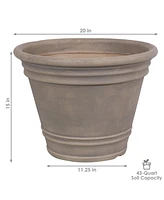 Sunnydaze Decor 20 in Franklin Polyresin Planter with Uv-Resistant Finish