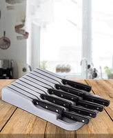 Cheer Collection Kitchen Drawer Knife Organizer - Space Saving Tray to Keep Knives Organized
