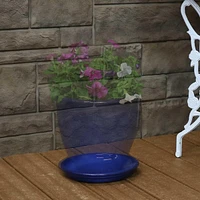 Ceramic Outdoor Flower Pot Saucers Set of - Uv- and Frost-Resistant - Imperial Blue Glazed Finish