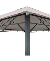 Sunnydaze Decor 10 ft x 10 ft Steel Gazebo with Polyester Canopy Top - Gray