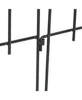 Sunnydaze Decor 5-Piece Bayonne Steel Finial Garden Border Fencing - 8 ft - Black