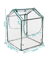 Sunnydaze Decor 2 x 2 ft Steel Pvc Panel Mini Greenhouse with 2 Doors