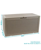 Outdoor Deck Box - Lockable Package Delivery Box - Weather-Resistant Outdoor Storage Bin - 100-Gallon Faux Resin