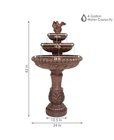 Sunnydaze Decor Dove Pair Resin Outdoor 3-Tier Water Fountain