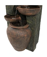 Sunnydaze Decor Cascading Earthware Pottery Stream Water Fountain - 39 in