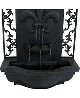 Sunnydaze Decor French Lily Polystone Outdoor Wall Fountain