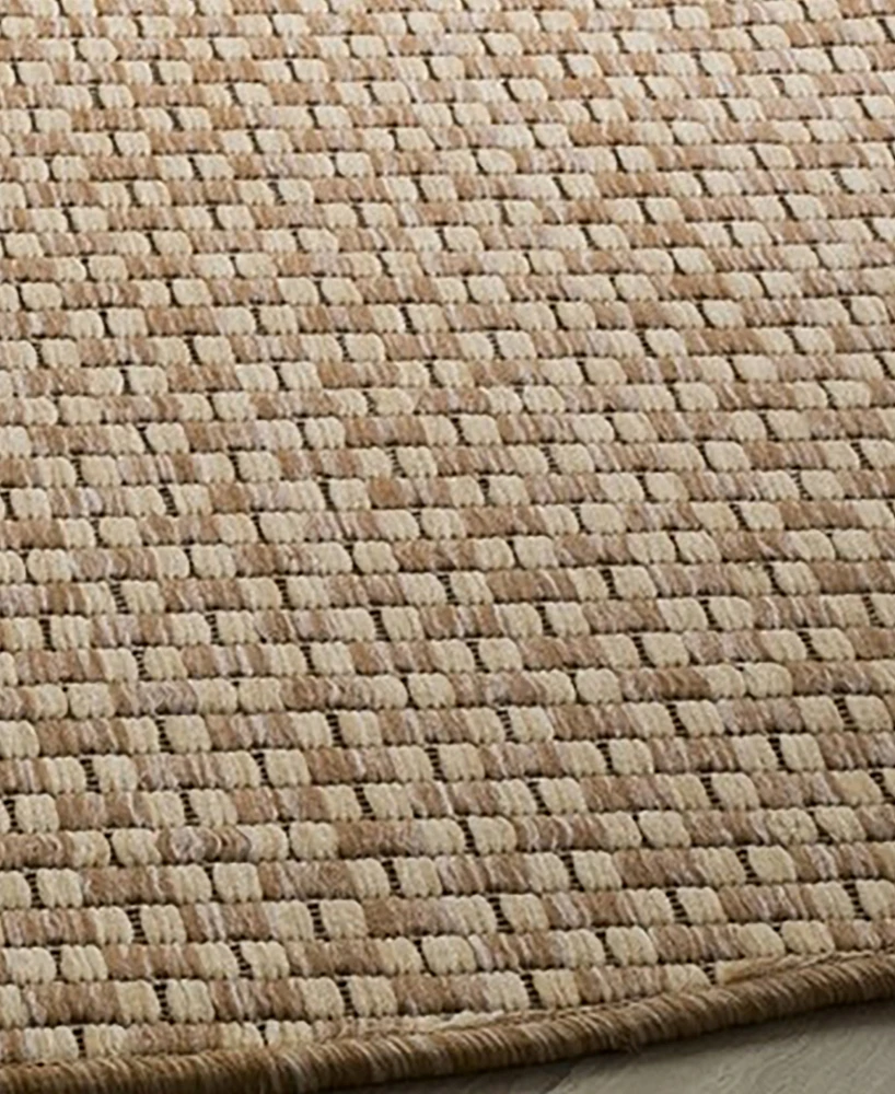 Safavieh Courtyard CY8653 Natural and Cream 5'3" x 5'3" Sisal Weave Round Outdoor Area Rug