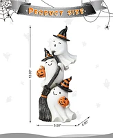 Glitzhome 13.00''H Halloween Polyresin Stacked Ghost Table Decor