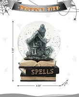 Glitzhome 100MM Halloween Polyresin Haunted House Water Globe