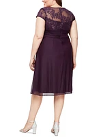 Alex Evenings Plus Size Embellished Cap-Sleeve Dress