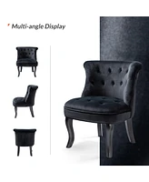 Modern Velvet Armless small Accent Chairs For Space Saving