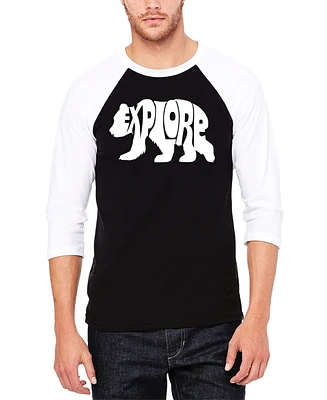 La Pop Art Explore - Men's Raglan Baseball Word T-Shirt