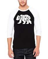 La Pop Art Explore - Men's Raglan Baseball Word T-Shirt