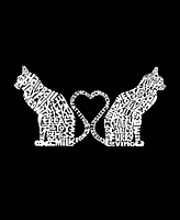 La Pop Art Cat Tail Hearts - Men's Word Hooded Sweatshirt