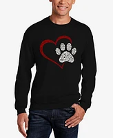 La Pop Art Paw Heart - Men's Word Crewneck Sweatshirt