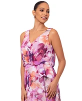 Xscape Women's Floral-Print Midi Dress