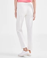 Style & Co Petite Mid-Rise Pull-On Straight-Leg Jeans, Created for Macy's