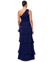 Xscape Women's Tiered One-Shoulder Gown